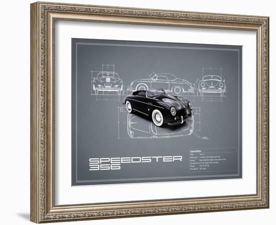 Porsche Speedster 1959 White-Mark Rogan-Framed Art Print