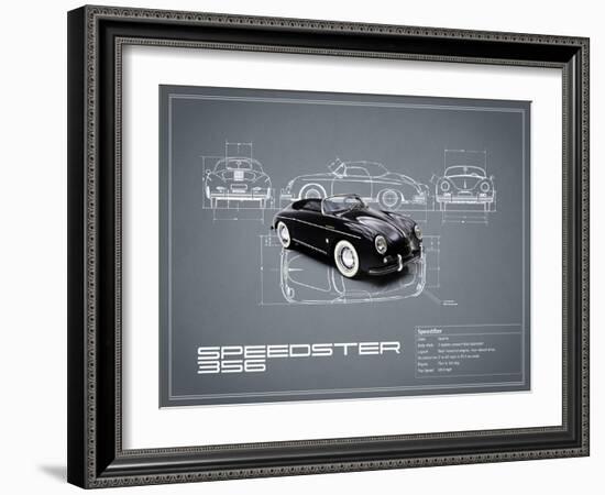 Porsche Speedster 1959 White-Mark Rogan-Framed Art Print