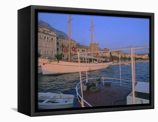 Port and Town of Makarska, Dalmatia, Dalmatian Coast, Adriatic, Croatia-Bruno Barbier-Framed Premier Image Canvas