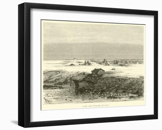 Port and Village of Ilay-Édouard Riou-Framed Giclee Print