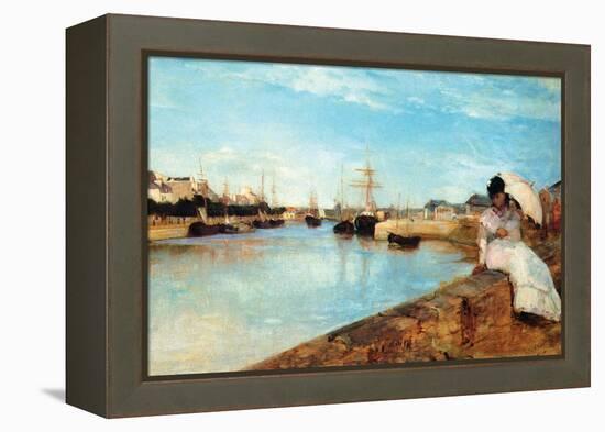 Port At Loby-Berthe Morisot-Framed Stretched Canvas