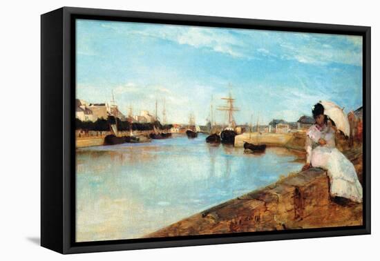Port At Loby-Berthe Morisot-Framed Stretched Canvas