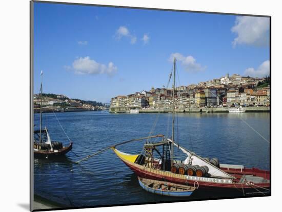 Port Barge on the Douro River, Porto (Oporto), Portugal, Europe-Fraser Hall-Mounted Photographic Print