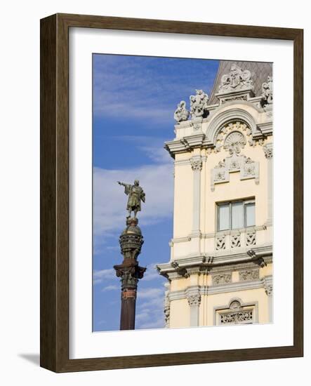 Port Building and Columbus Monument, Port Vell District, Barcelona, Catalonia, Spain, Europe-Richard Cummins-Framed Photographic Print