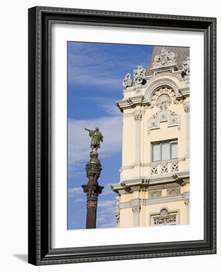 Port Building and Columbus Monument, Port Vell District, Barcelona, Catalonia, Spain, Europe-Richard Cummins-Framed Photographic Print
