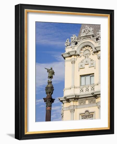 Port Building and Columbus Monument, Port Vell District, Barcelona, Catalonia, Spain, Europe-Richard Cummins-Framed Photographic Print