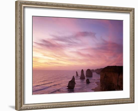 Port Campbell National Park, Twelve Apostles at Sunset, Victoria, Australia-Steve Vidler-Framed Photographic Print