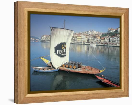 Port Carrying Barcos, Porto, Portugal-Peter Adams-Framed Premier Image Canvas