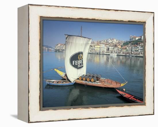 Port Carrying Barcos, Porto, Portugal-Peter Adams-Framed Premier Image Canvas