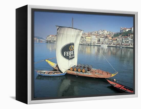 Port Carrying Barcos, Porto, Portugal-Peter Adams-Framed Premier Image Canvas