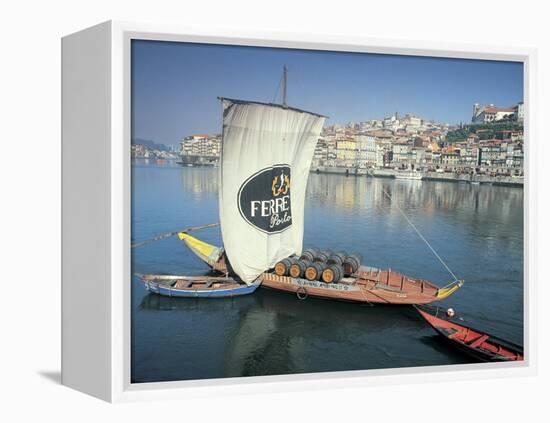 Port Carrying Barcos, Porto, Portugal-Peter Adams-Framed Premier Image Canvas