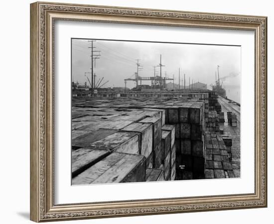 Port Commission Dock, Seattle, Undated-Asahel Curtis-Framed Giclee Print