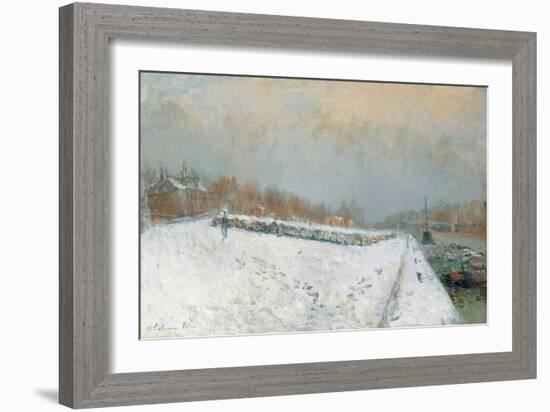 Port De Bercy, En Hiver-Albert-Charles Lebourg-Framed Giclee Print