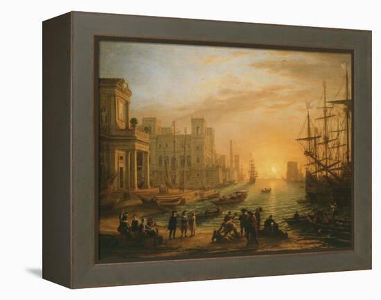 Port De Mer Au Soleil Couchant (Sea Port with Setting Sun), 1639-Claude Lorraine-Framed Premier Image Canvas