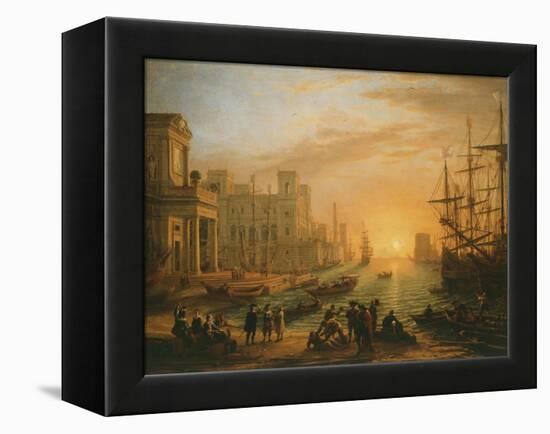 Port De Mer Au Soleil Couchant (Sea Port with Setting Sun), 1639-Claude Lorraine-Framed Premier Image Canvas