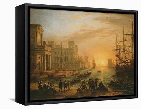 Port De Mer Au Soleil Couchant (Sea Port with Setting Sun), 1639-Claude Lorraine-Framed Premier Image Canvas