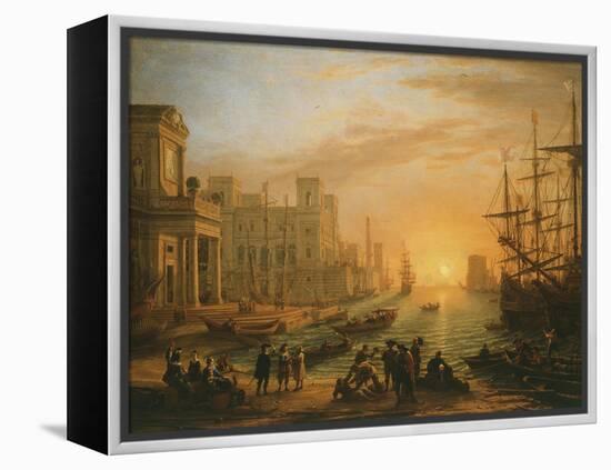 Port De Mer Au Soleil Couchant (Sea Port with Setting Sun), 1639-Claude Lorraine-Framed Premier Image Canvas