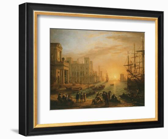 Port De Mer Au Soleil Couchant (Sea Port with Setting Sun), 1639-Claude Lorraine-Framed Giclee Print