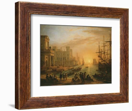 Port De Mer Au Soleil Couchant (Sea Port with Setting Sun), 1639-Claude Lorraine-Framed Premium Giclee Print