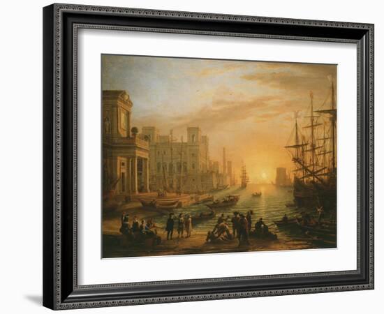 Port De Mer Au Soleil Couchant (Sea Port with Setting Sun), 1639-Claude Lorraine-Framed Giclee Print