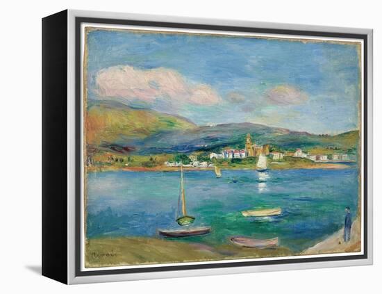 Port De Pêche, Vue De Fontarabie Depuis Hendaye, 1895 (Oil on Canvas)-Pierre Auguste Renoir-Framed Premier Image Canvas