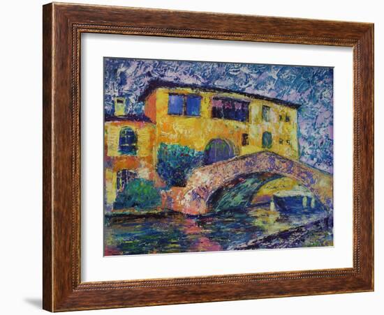 Port Grimaud Bridge Art Painting-DenKuvaiev-Framed Photographic Print