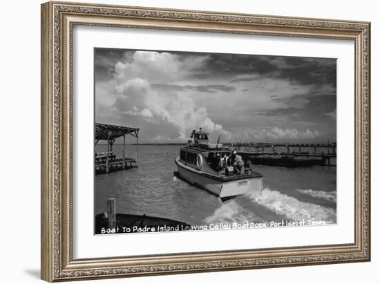 Port Isabel, Texas - Leaving Colley Boat Dock to Padre Island-Lantern Press-Framed Art Print