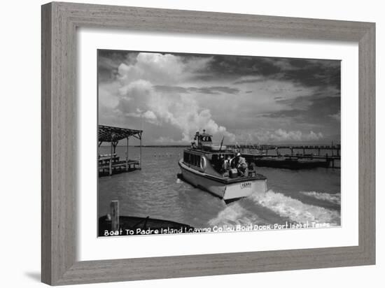 Port Isabel, Texas - Leaving Colley Boat Dock to Padre Island-Lantern Press-Framed Art Print