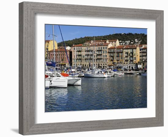 Port Lympia in the Quartier Du Port, Nice, Alpes Maritimes, Provence, Cote D'Azur, French Riviera, -Peter Richardson-Framed Photographic Print