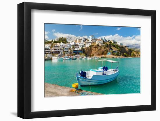 Port of Agia Galini, South Coast, Crete, Greek Islands, Greece, Europe-Markus Lange-Framed Photographic Print