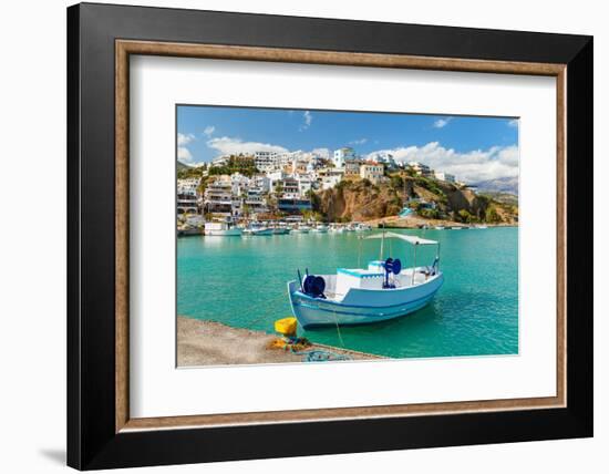 Port of Agia Galini, South Coast, Crete, Greek Islands, Greece, Europe-Markus Lange-Framed Photographic Print