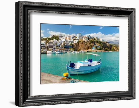 Port of Agia Galini, South Coast, Crete, Greek Islands, Greece, Europe-Markus Lange-Framed Photographic Print