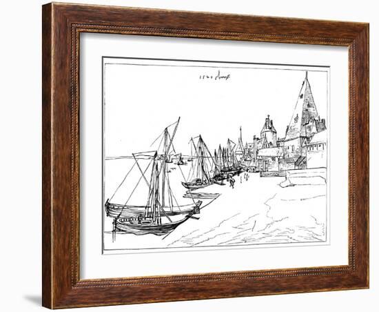 Port of Antwerp in 1520-Albrecht Durer-Framed Giclee Print