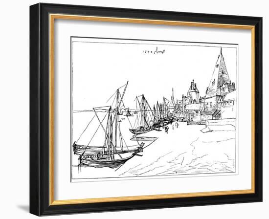 Port of Antwerp in 1520-Albrecht Durer-Framed Giclee Print