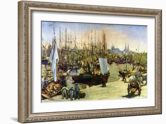 Port of Bordeaux-Edouard Manet-Framed Art Print