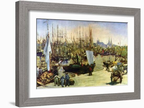 Port of Bordeaux-Edouard Manet-Framed Art Print