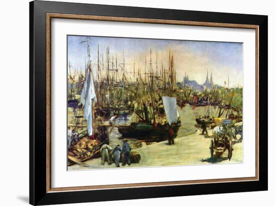 Port of Bordeaux-Edouard Manet-Framed Art Print