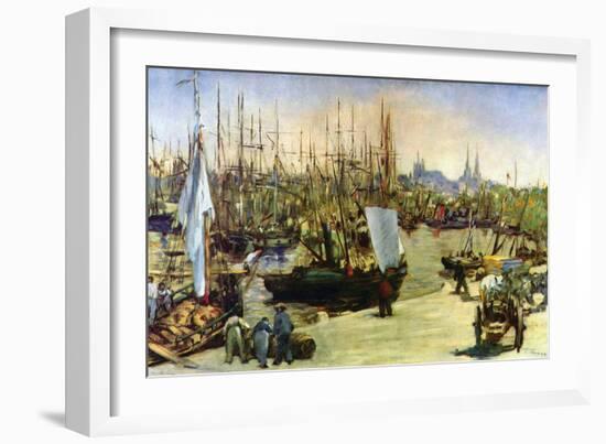 Port of Bordeaux-Edouard Manet-Framed Art Print