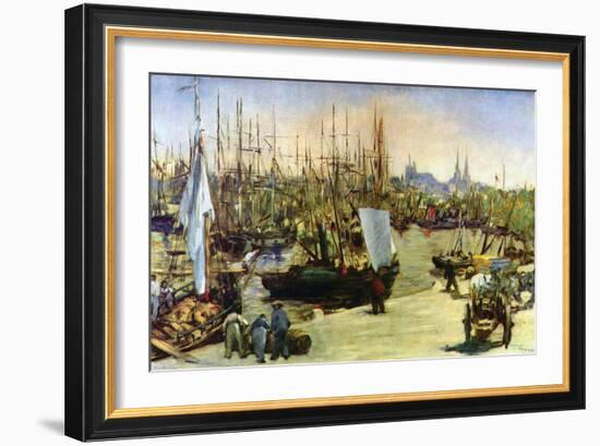 Port of Bordeaux-Edouard Manet-Framed Art Print