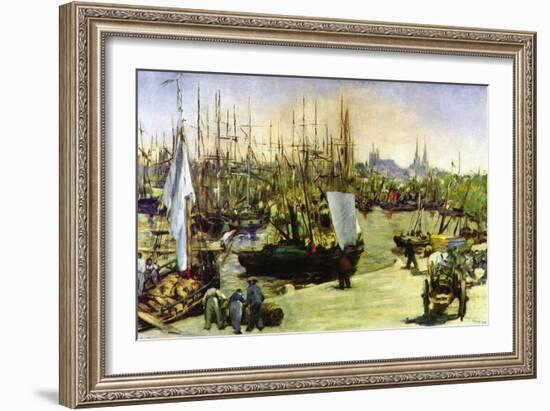 Port of Bordeaux-Edouard Manet-Framed Art Print