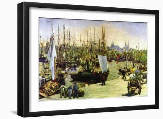 Port of Bordeaux-Edouard Manet-Framed Art Print