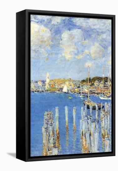 Port of Gloucester Island-Childe Hassam-Framed Stretched Canvas