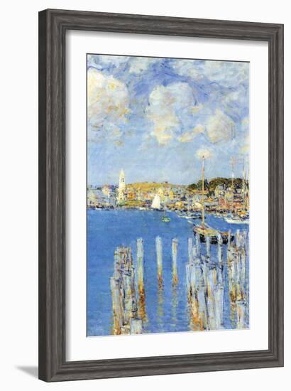 Port of Gloucester Island-Childe Hassam-Framed Art Print