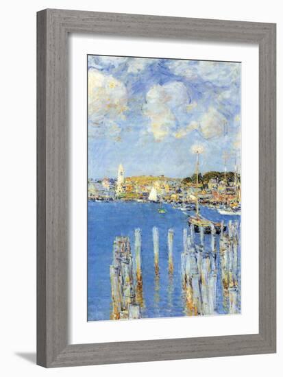 Port of Gloucester Island-Childe Hassam-Framed Art Print