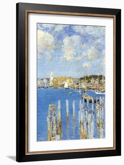 Port of Gloucester Island-Childe Hassam-Framed Art Print