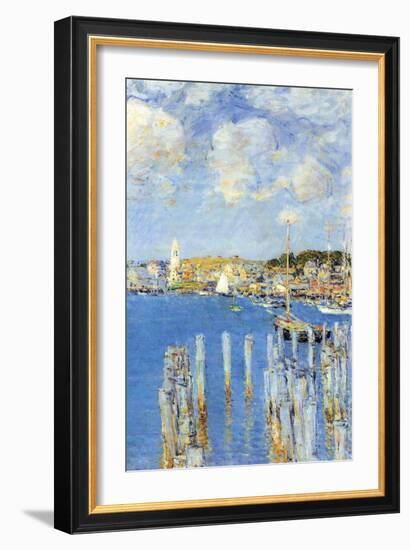 Port of Gloucester Island-Childe Hassam-Framed Art Print