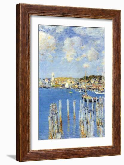 Port of Gloucester Island-Childe Hassam-Framed Art Print