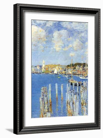 Port of Gloucester Island-Childe Hassam-Framed Art Print