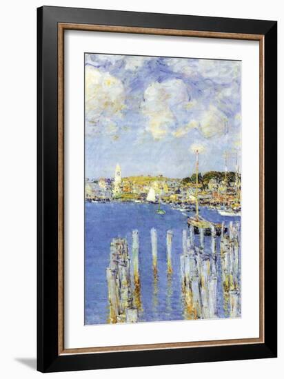 Port of Gloucester Island-Childe Hassam-Framed Art Print