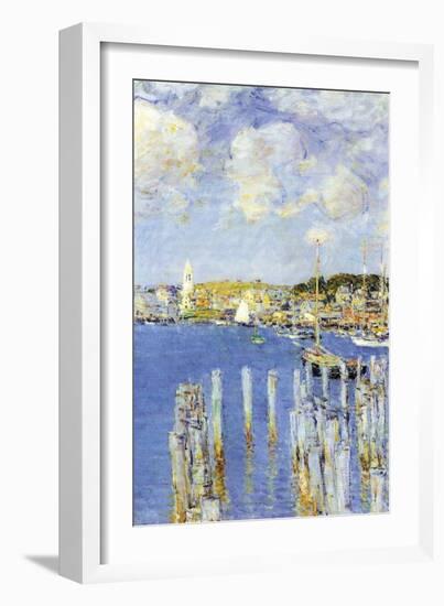 Port of Gloucester Island-Childe Hassam-Framed Art Print